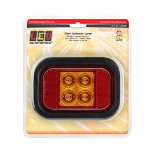 Indicator reflector LED lamp with amber lens and rubber grommet