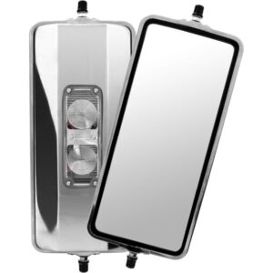 16in West Coast Mirror Head in stainless housing with marker light