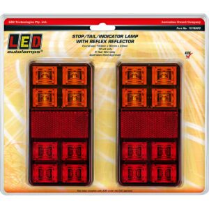 LED stop tail indicator lamp 2 pack with reflex reflector