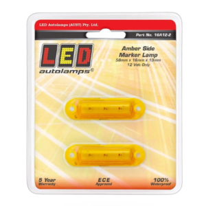 12V LED side marker lamp amber twin pack