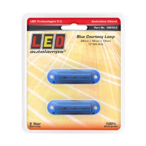 12V LED blue courtesy lamp with compact screw-mount body