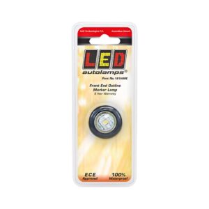 White LED front end outline marker lamp with recessed rubber base