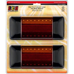 LED stop tail indicator reflector lamp twin pack with black covers