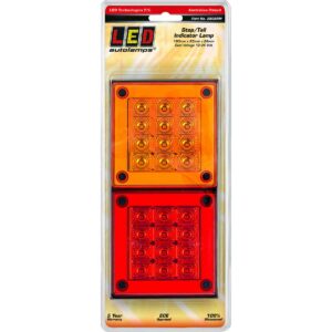 Stop tail indicator LED lamp with red and amber lenses