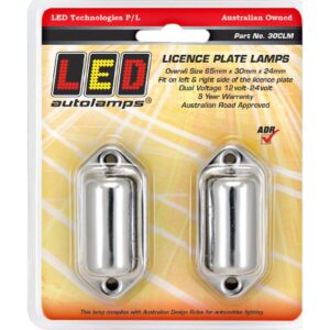 LED licence plate lamp twin pack with chrome base