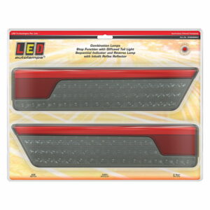 Black LED rear combination lamp pair with sequential indicator