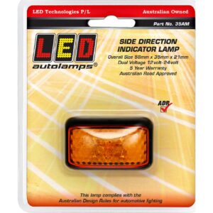 LED side indicator lamp 58mm amber trailer light