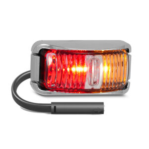 red amber side marker lamp with chrome bracket and clear lens