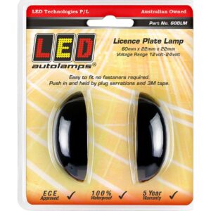 LED licence plate lamp 12/24V twin blister