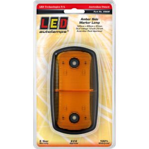 Amber LED side marker lamp 12-24V rectangular trailer marker light
