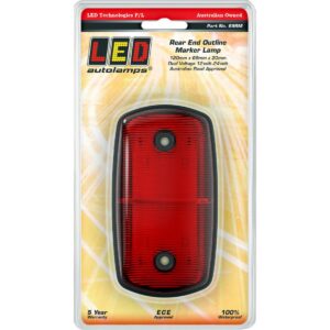 Red rear end outline marker lamp 12/24V for trailer lighting