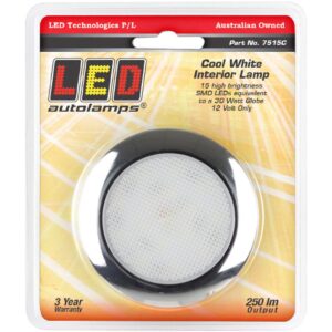 LED interior lamp 76mm with chrome bezel