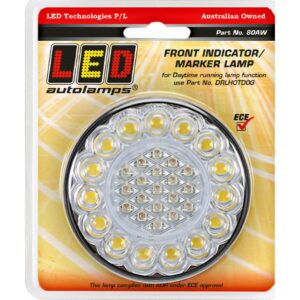 12V front indicator marker lamp 80mm round