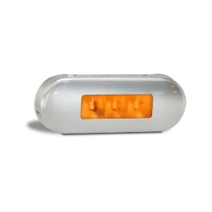 12/24V LED amber side marker lamp with stainless bezel
