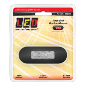 Rear end outline marker lamp with red LEDs and black bezel