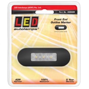 Front outline marker lamp with clear lens and black bezel