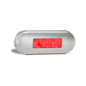 Red rear end outline marker LED lamp with stainless steel bezel