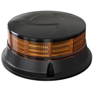 Stud mount LED beacon with amber lens and low-profile fixed base