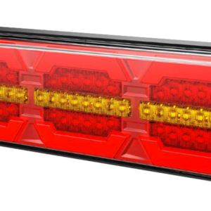 LED combination trailer lamp with sequential indicator and reflector lens
