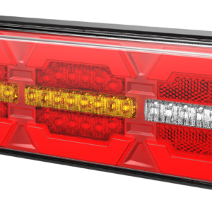 LED combination trailer lamp with sequential indicator reverse and reflector lens