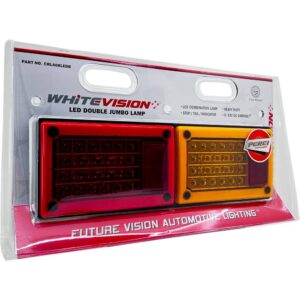 LED twin jumbo combination lamp with stop tail indicator and reflector lens