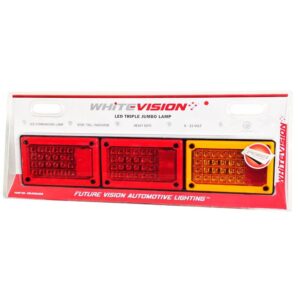 LED triple jumbo combination lamp with stop tail indicator and reflector lens
