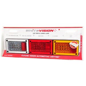 LED triple jumbo combination lamp with reverse stop tail indicator and reflector lens