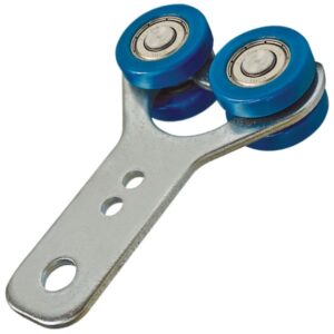 Double bearing curtain roller for curtain sider trailer track