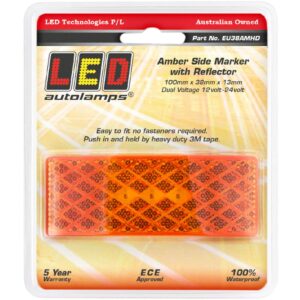 amber side marker with reflector low profile lamp