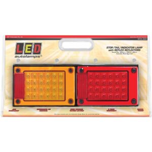 Jumbo stop tail indicator LED lamp with red and amber lenses