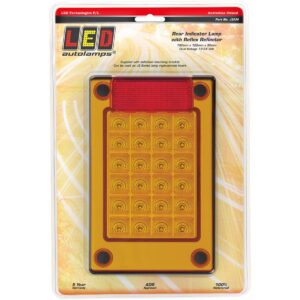 Jumbo indicator LED lamp insert with amber lens and red reflector