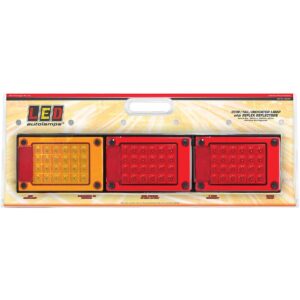 Jumbo LED stop tail indicator lamp with amber and red rear light sections