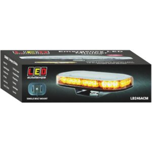 Amber emergency mini light bar with clear lens and amber LEDs