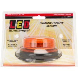 LED rotating beacon 130mm amber low profile warning lamp