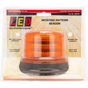 Amber LED rotating beacon with permanent mount base