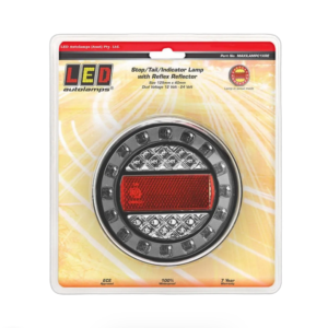 Round rear combination lamp black chrome 125mm
