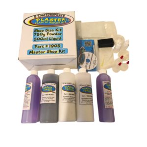 Plastex master shop plastic repair kit with powders and liquid