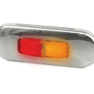 DuraLED slim side marker lamp with stainless rim red amber lens
