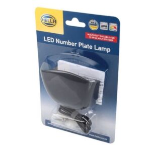 LED licence plate lamp surface mount 12V 24V black housing