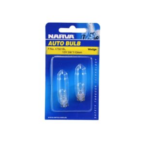Narva 12V 5W T10 wedge globes pair with W2.1 x 9.5D base