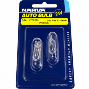 24V 5W W5W T10 wedge globes blister pack