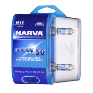 Narva H11 Sapphire Plus 12V 55W headlight globe twin pack