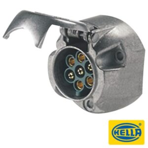 Hella 7 pole metal trailer socket large round electrical connector