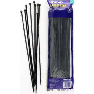 370mm x 4.8mm Black Cable Ties Pack Of 100