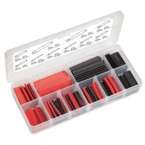 Narva 216 piece heatshrink assortment with black and red pre-cut tubing