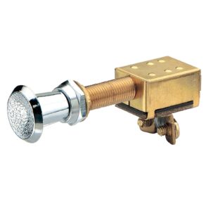 SPST Off On marine push pull switch with chrome knob