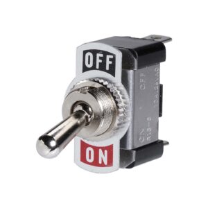 SPST Off On metal toggle switch with tab