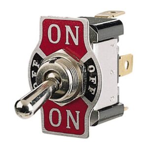 SPDT On Off On metal toggle switch with tab