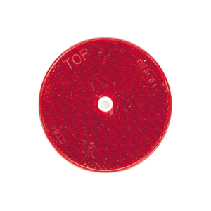 Red 80mm trailer reflector pair with central fixing hole