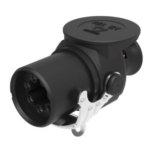 ABS/EBS 7 pin 12V trailer plug with screw contacts and black reinforced housing